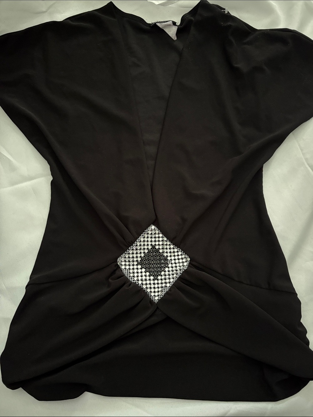 Wet seal Black Women's Twist-Front Dress with Embellished Accent Small